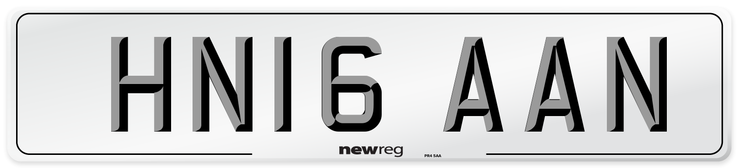 HN16 AAN Number Plate from New Reg